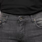 Black Tattered Cotton Skinny Men Denim Jeans