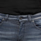 Dark Blue Washed Cotton Skinny Denim Jeans