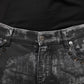 Black Embellished Cotton Skinny Denim Jeans