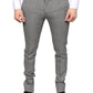 Gray Check Tartan Wool Skinny Pants