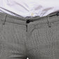 Gray Check Tartan Wool Skinny Pants