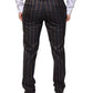 Brown Stripes Skinny Men Dress Pants
