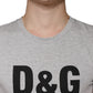 Gray Logo Print Crewneck Short Sleeve T-shirt