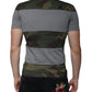 Multicolor Camouflage Cotton Crew Neck T-shirt