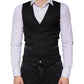 Black Wool Waistcoat Dress Formal Vest
