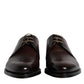 Brown Leather Lace Up Men Derby Formal Shoes