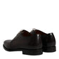 Brown Leather Lace Up Men Derby Formal Shoes