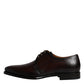 Brown Leather Lace Up Men Derby Formal Shoes
