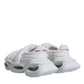 White Padded Fabric Low Top Sneakers Shoes