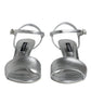 Silver KEIRA Heels Ankle Strap Sandals Shoes