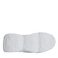 White Padded Fabric Low Top Sneakers Shoes