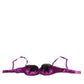 Purple Silk Underwired Balconette Bra Underwear