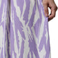 White Purple Patterned Viscose Short Sleeves Maxi Dress