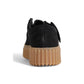 Black Suede Leather Platform