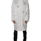 White Hooded Parka Polyester Trench Coat Jacket