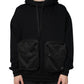 Black Hooded Pullover Men Sweatshirt Sweater