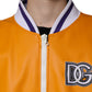 Orange White Full Zip Jersey Bomber Jacket