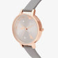 Gray Artificial Leather Dress Watch