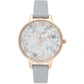Gray Artificial Leather Dress Watch