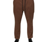 Brown Stripes Skinny Men Dress Pants