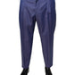 Blue Wool Tapered Formal Dress Pants