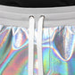 Silver Iridescent Men Jogger Sweatpants Pants