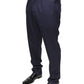 Blue Wool Skinny Formal Dress Pants