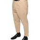 Beige HOUSTON Men Cropped Dress Pants