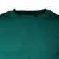 Green Wool Knit Crew Neck Pullover Sweater