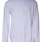 White Embossed Logo Crew Neck Men Sweatshirt Sweater