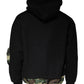 Black Pocket CottonHooded Sweatshirt Sweater