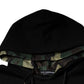 Black Pocket CottonHooded Sweatshirt Sweater