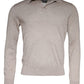 Beige Cashmere Knit Collared Pullover Sweater