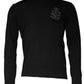 Black Crown Heart Crew Neck Pullover Sweater