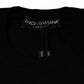 Black Crown Heart Crew Neck Pullover Sweater