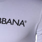 White Logo Print Cotton Crew Neck T-shirt
