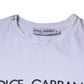 White Logo Print Cotton Crew Neck T-shirt