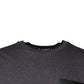 Gray Logo Patch Cotton Crew Neck T-shirt