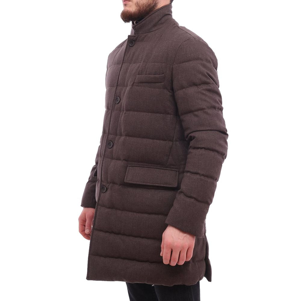 Brown Wool Men Jacket