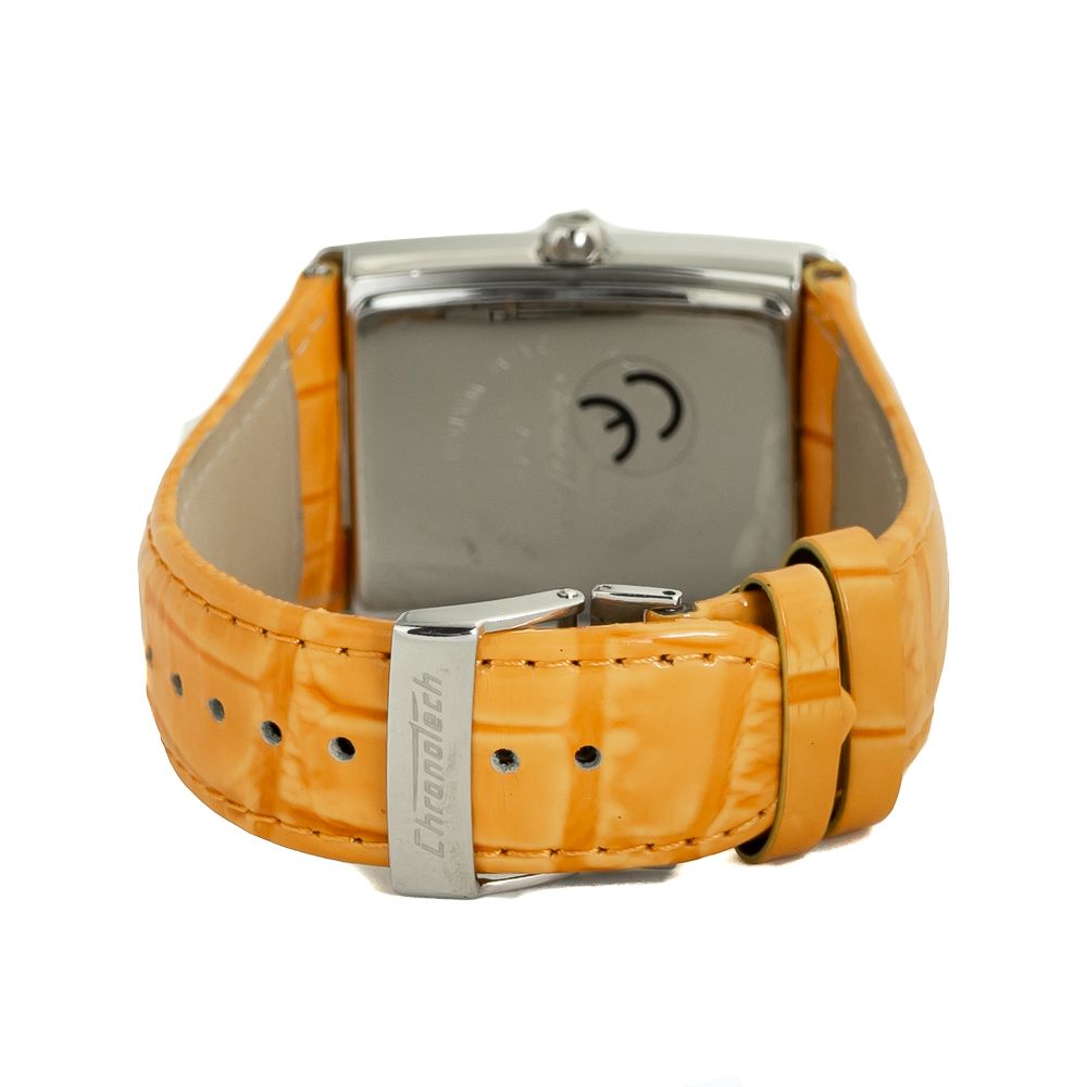 Orange Leather Dress Watch