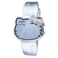 Silver Leather Digital Watch