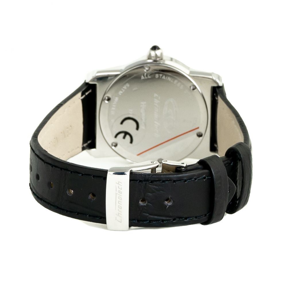 Black Leather Dress Watch
