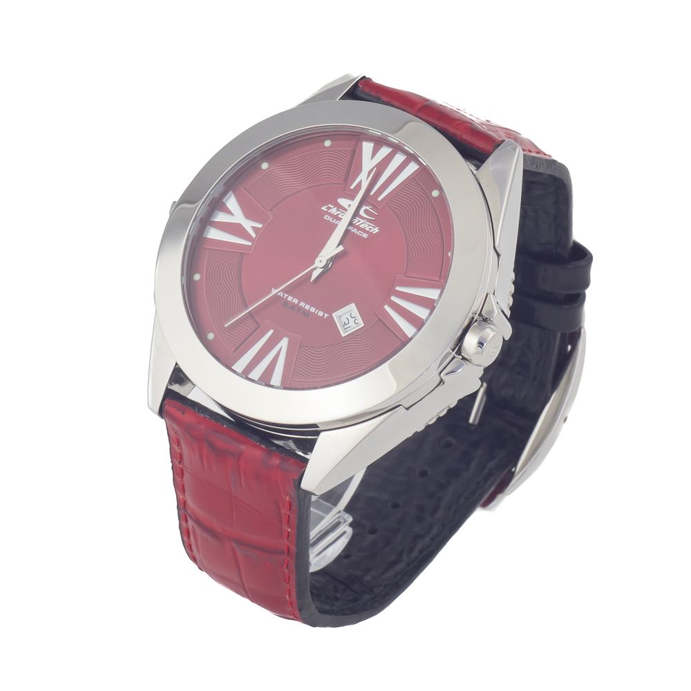 Black Leather Dress Watch