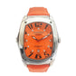 Orange Leather Dress Watch