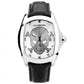 Black Leather Dress Watch