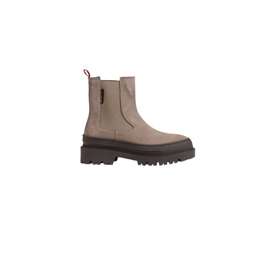 Beige Suede Leather Ankle