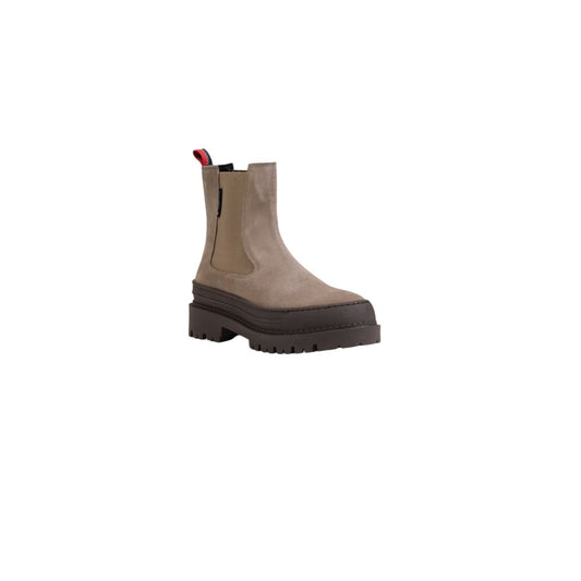 Beige Suede Leather Ankle