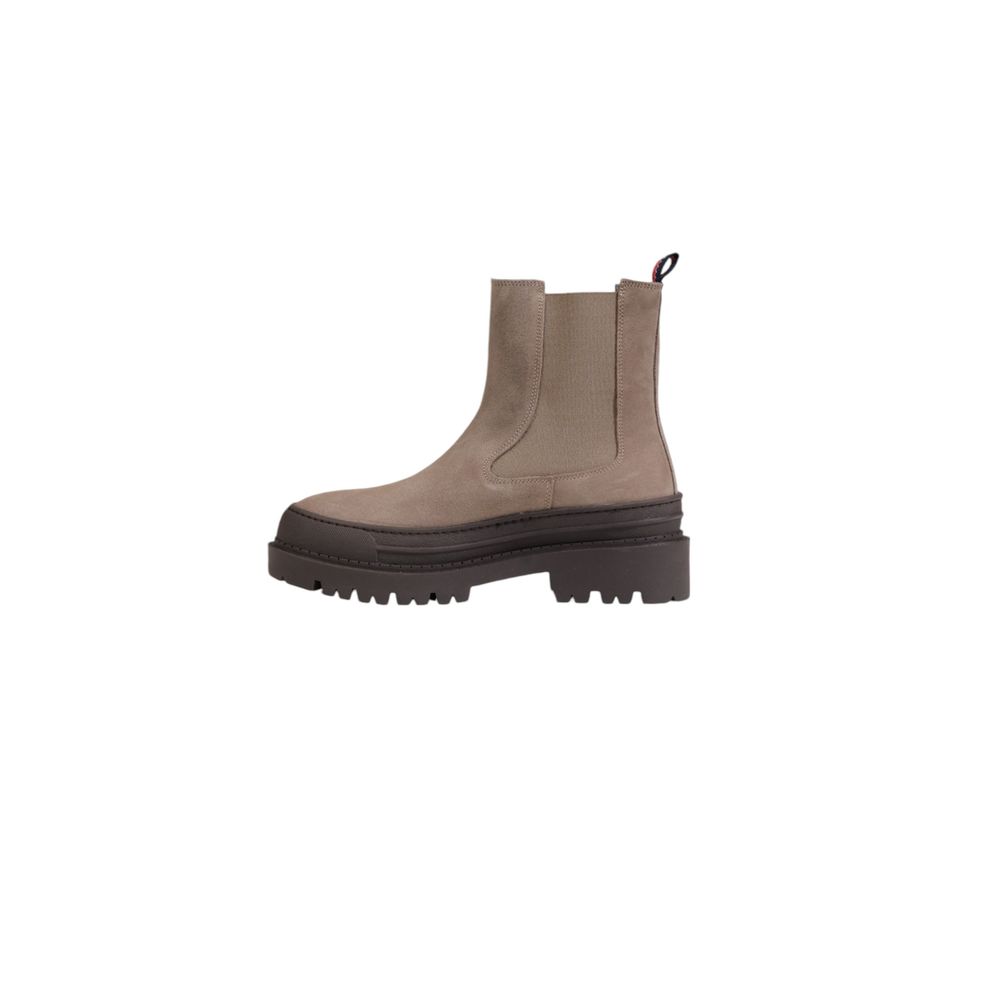 Beige Suede Leather Ankle