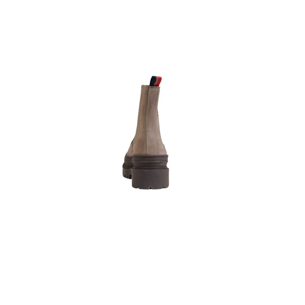 Beige Suede Leather Ankle
