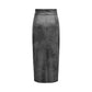 Gray Artificial Leather Skirt